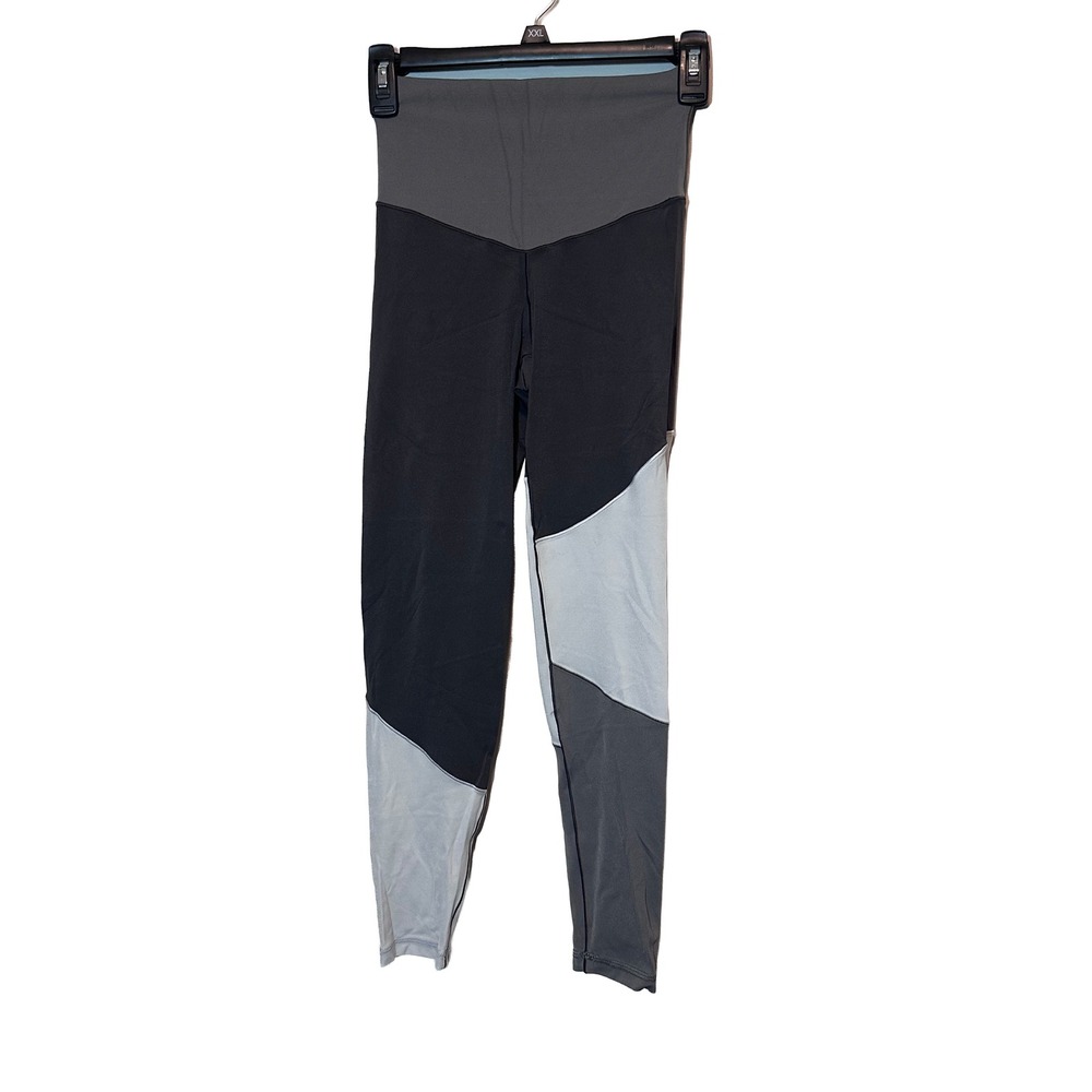 Aerie Chill Play Move Leggings Womens Small Colorblock‎ Grey Black High Waisted